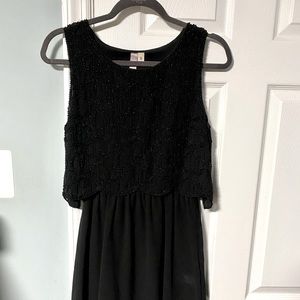 Alya Beaded Little Black Dress - S